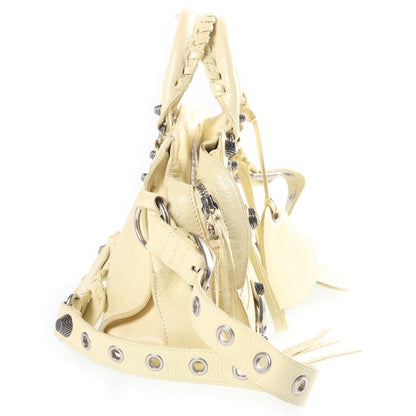 Balenciaga Neo Cagole 2-Way Shoulder Bag Light Yellow Leather S Silver — view 3