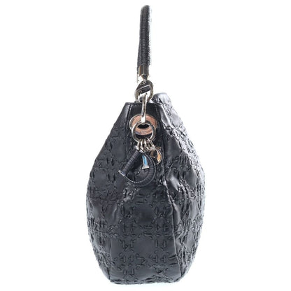 Dior Cannage Hobo One Handle Tote Black Leather Silver — view 3