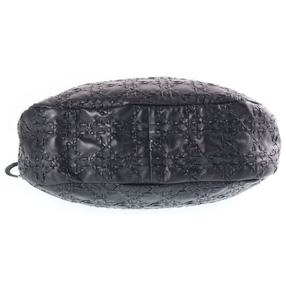 Dior Cannage Hobo One Handle Tote Black Leather Silver — view 4