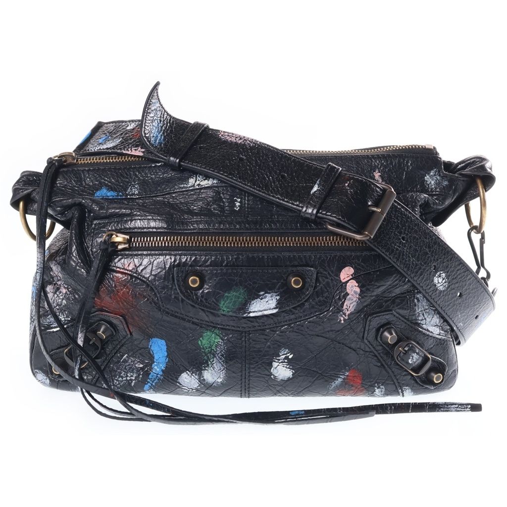Balenciaga Le City Moto Small Shoulder Bag Black