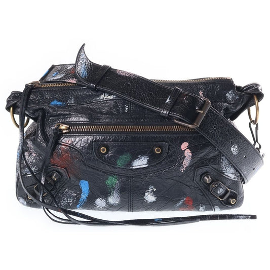 Balenciaga Le City Moto Small Shoulder Bag Black