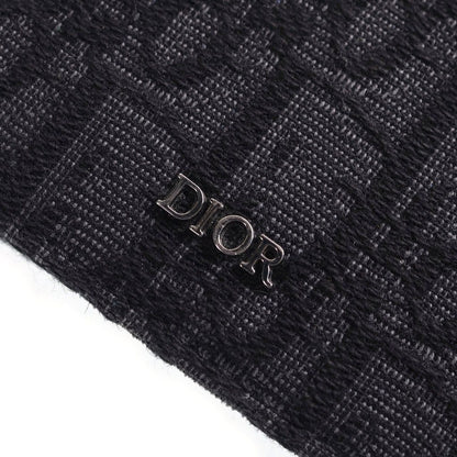 Dior Oblique Bifold Wallet Compact Card Case Black Leather Canvas — view 4