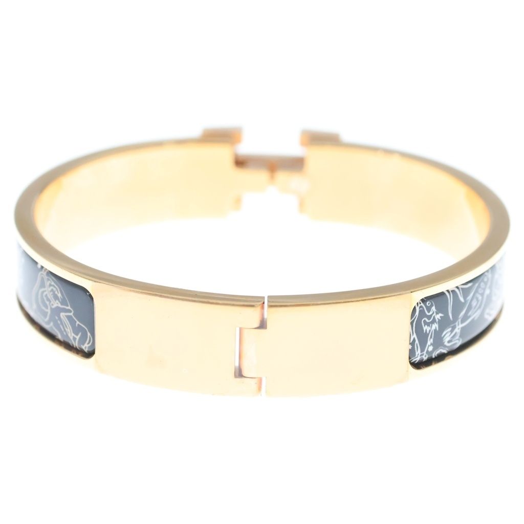 Hermes Clic H Bracelet Zodiac 18k Pink Gold Navy — view 2