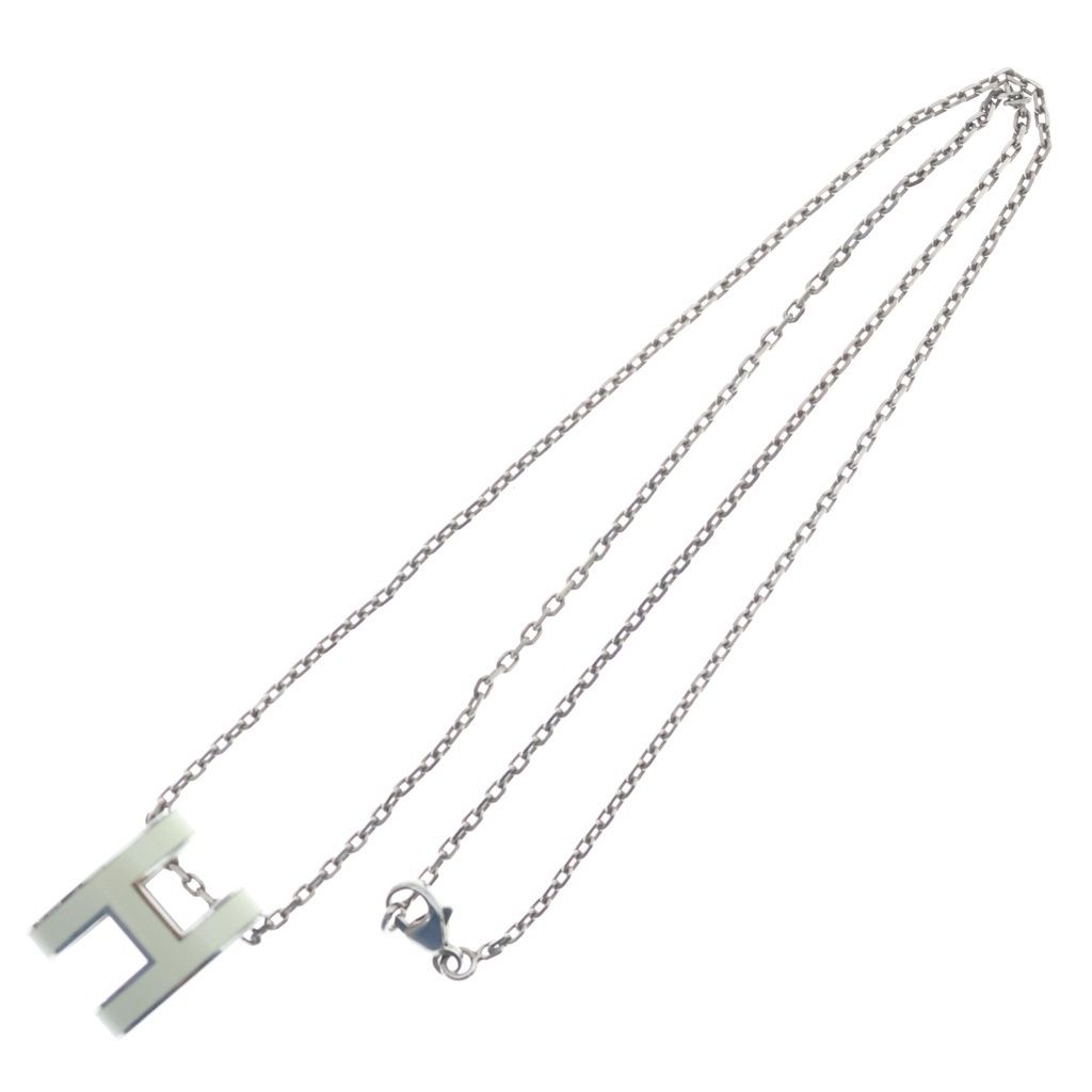 Hermes Pop H Pendant Chain Silver Ivory — view 2