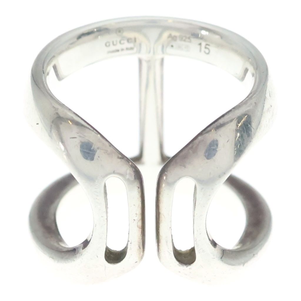 Gucci Logo Stamp Stuffa Ring Silver — view 2