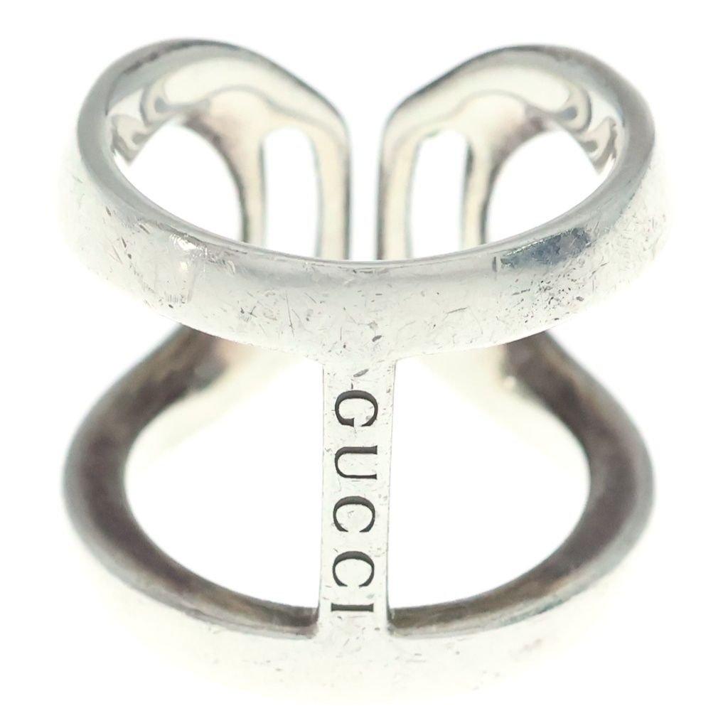 Gucci Logo Stamp Stuffa Ring Silver