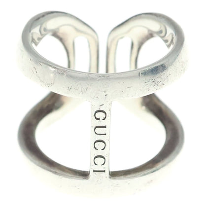 Gucci Logo Stamp Stuffa Ring Silver