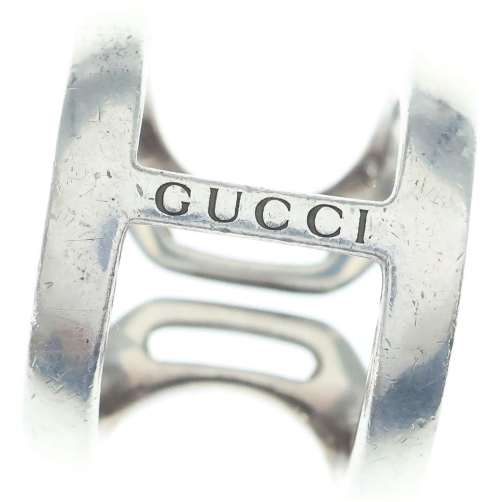 Gucci Logo Stamp Stuffa Ring Silver — view 6