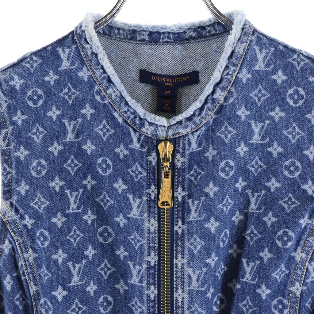 Louis Vuitton Sleeveless Monogram Dress Denim Black — view 3