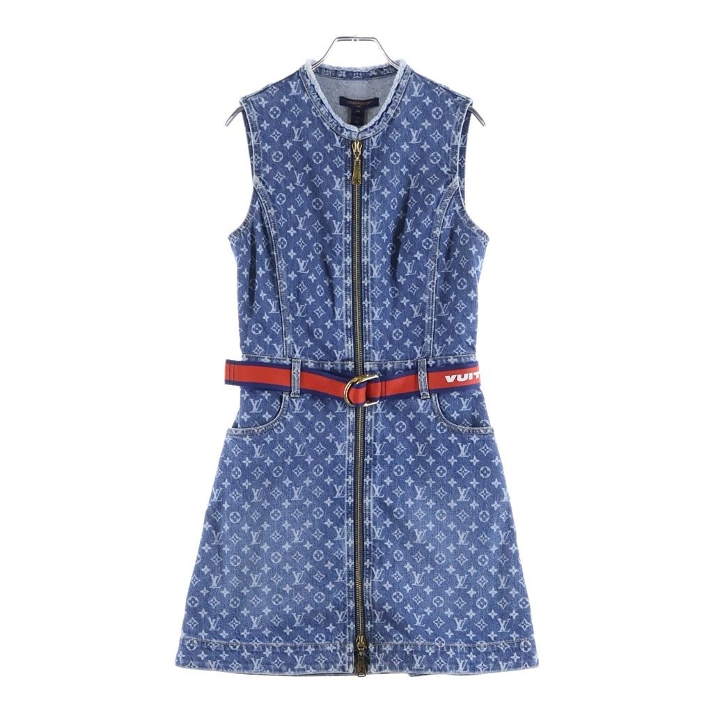 Louis Vuitton Sleeveless Monogram Dress Denim Black