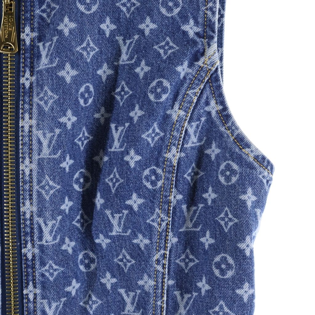 Louis Vuitton Sleeveless Monogram Dress Denim Black — view 5