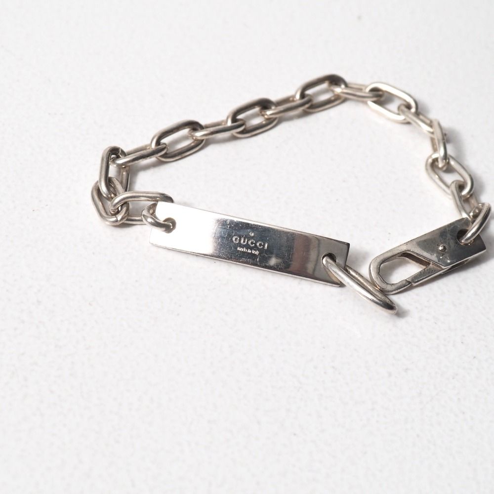 Gucci Bracelet 925 Sterling Silver Logo Plate — view 4