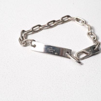 Gucci Bracelet 925 Sterling Silver Logo Plate — view 4