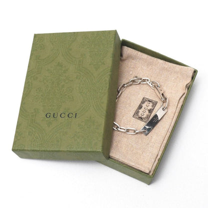 Gucci Bracelet 925 Sterling Silver Logo Plate