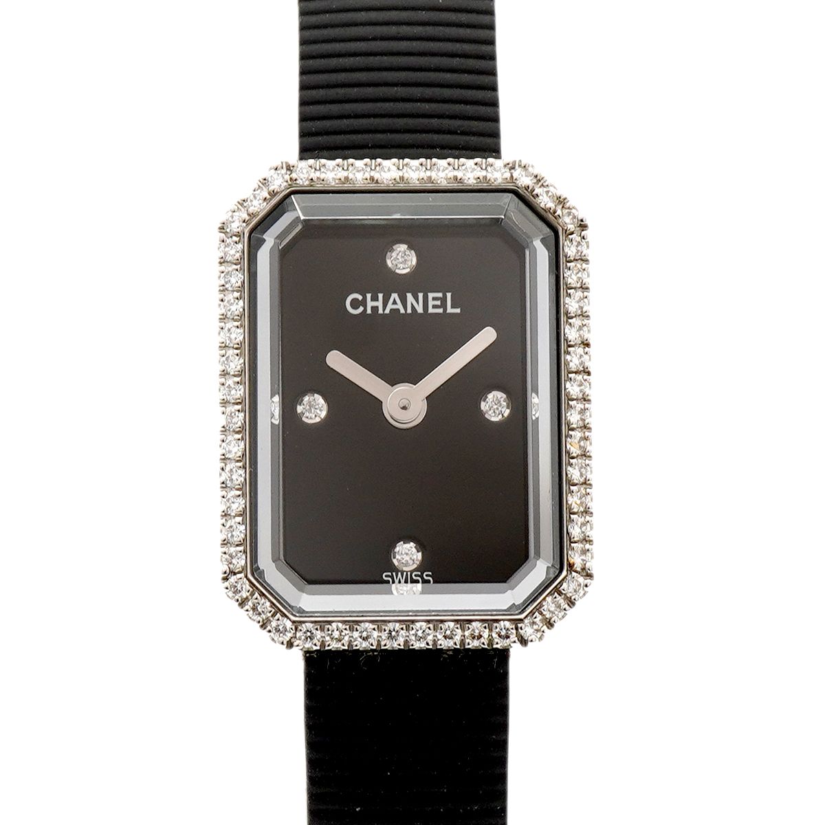 Chanel Premiere Diamond Bezel Black Dial Watch
