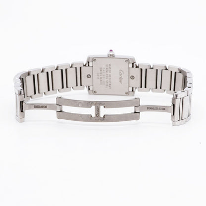 Cartier Tank Francaise SM Pink Dial Watch — view 4