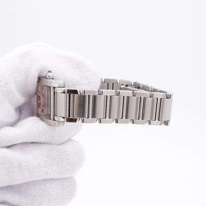Cartier Tank Francaise SM Pink Dial Watch — view 6