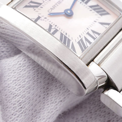 Cartier Tank Francaise SM Pink Dial Watch — view 7