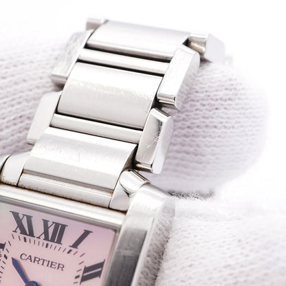 Cartier Tank Francaise SM Pink Dial Watch — view 8