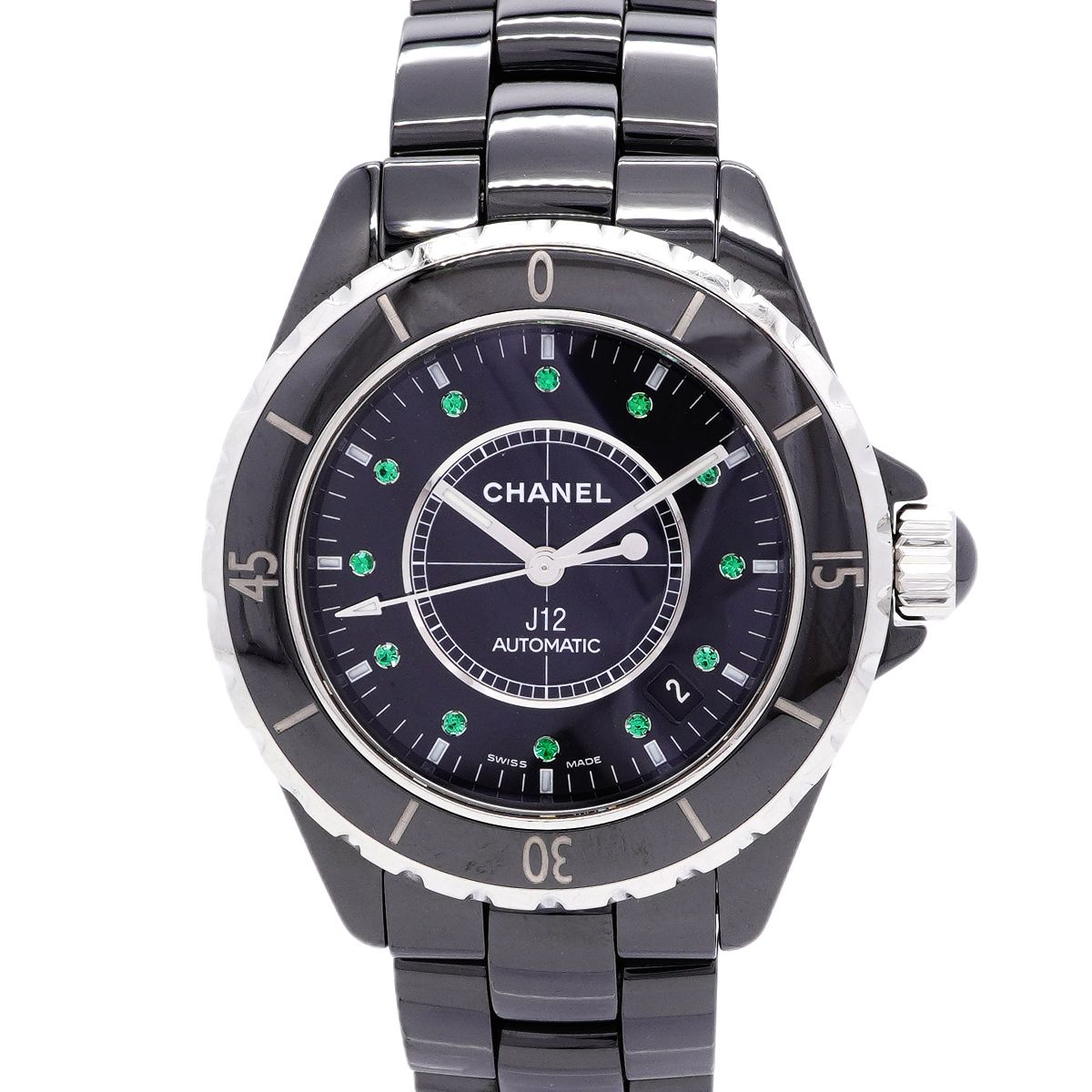 Chanel 12P Emerald Black Dial Watch