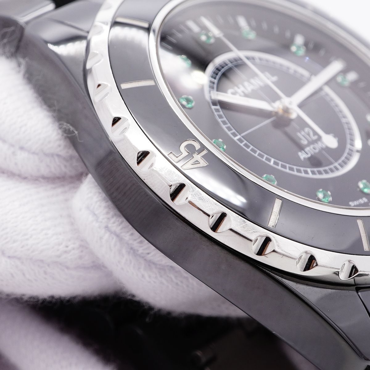 Chanel 12P Emerald Black Dial Watch — view 7