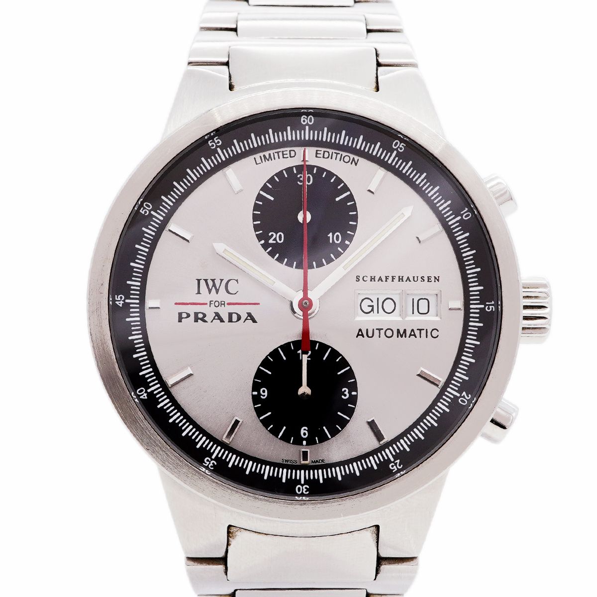 Prada IWC Schaffhausen GST Chronograph Silver Dial Watch