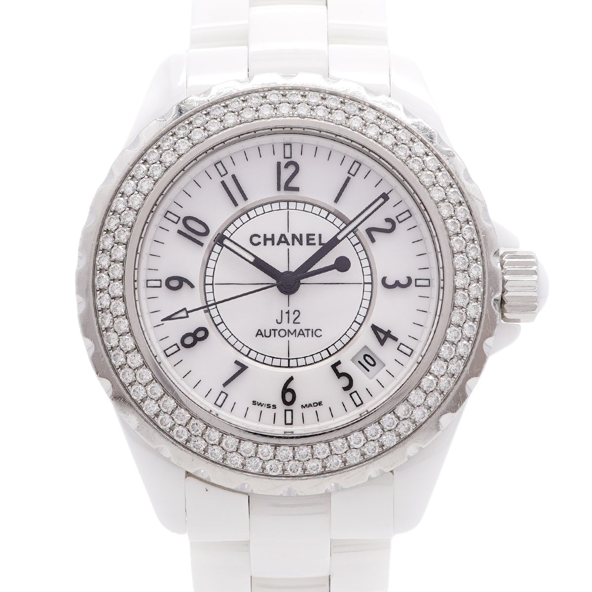 Chanel Diamond Bezel White Dial Watch
