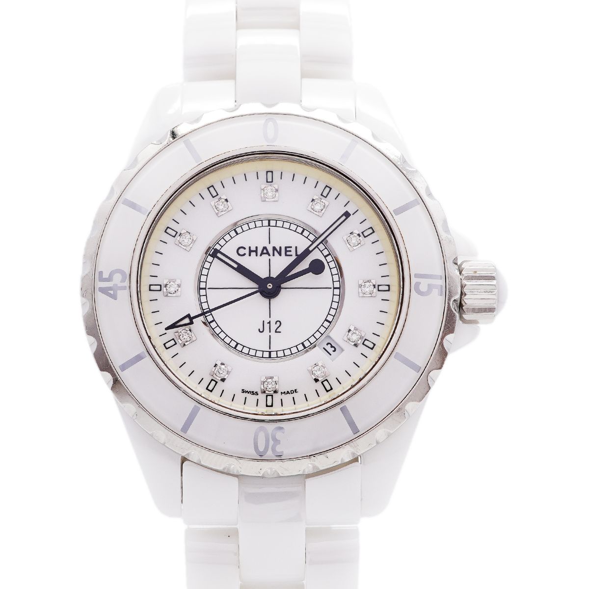 Chanel 12P Diamond White Dial Watch