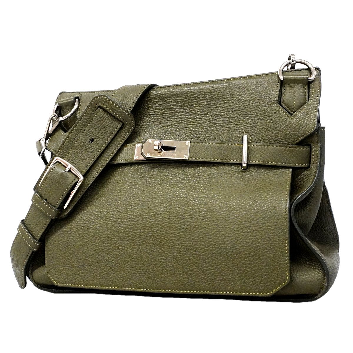 Hermes Shoulder Bag Jypsiere 34 Taurillon Clemence Canopi Silver