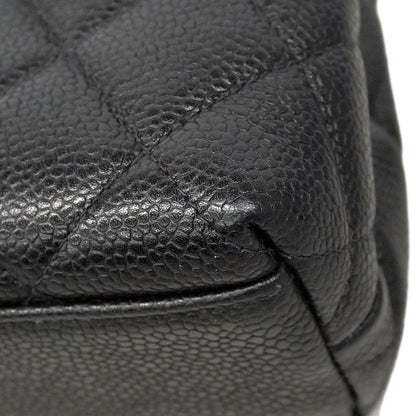 Chanel Handbag Quilted Caviar Leather Black Gold — view 8
