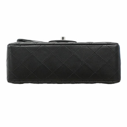 Chanel Shoulder Bag Mini Quilted Lambskin Black Silver — view 3