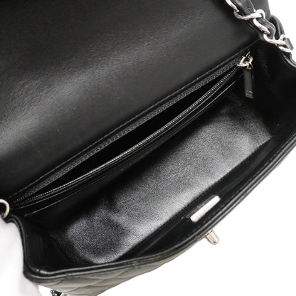 Chanel Shoulder Bag Mini Quilted Lambskin Black Silver — view 4