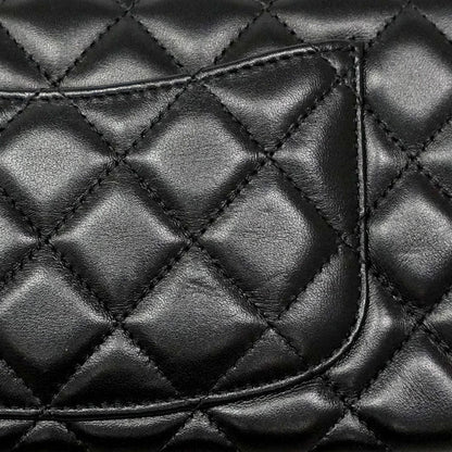 Chanel Shoulder Bag Mini Quilted Lambskin Black Silver — view 8