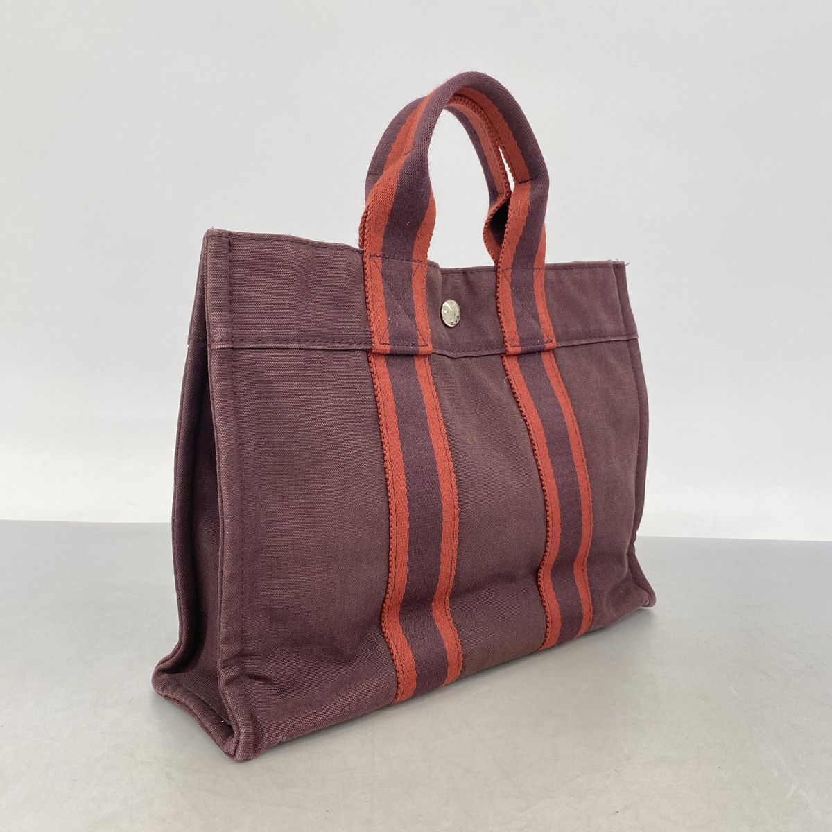 Hermes Tote Bag Fourre Tout PM Canvas Brown Silver — view 2