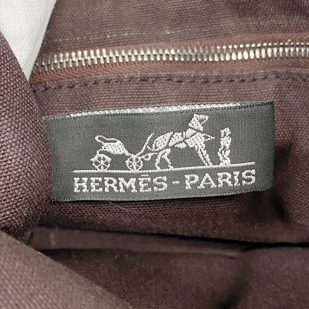 Hermes Tote Bag Fourre Tout PM Canvas Brown Silver — view 5