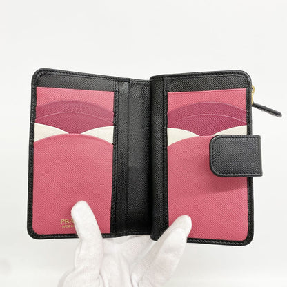 Prada Wallet Saffiano Leather Black Gold — view 3