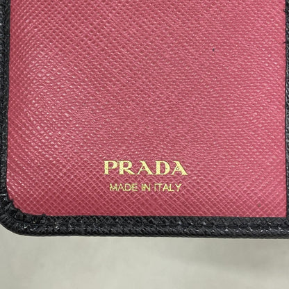 Prada Wallet Saffiano Leather Black Gold — view 4
