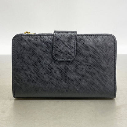 Prada Wallet Saffiano Leather Black Gold — view 8