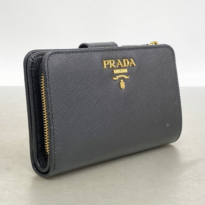 Prada Wallet Saffiano Leather Black Gold — view 2