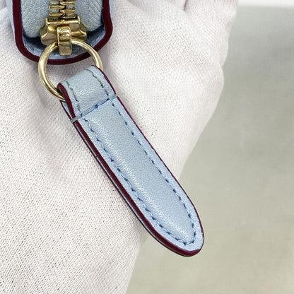 Gucci Wallet Yuko Higuchi Leather Sky Blue Bordeaux Champagne Gold — view 8