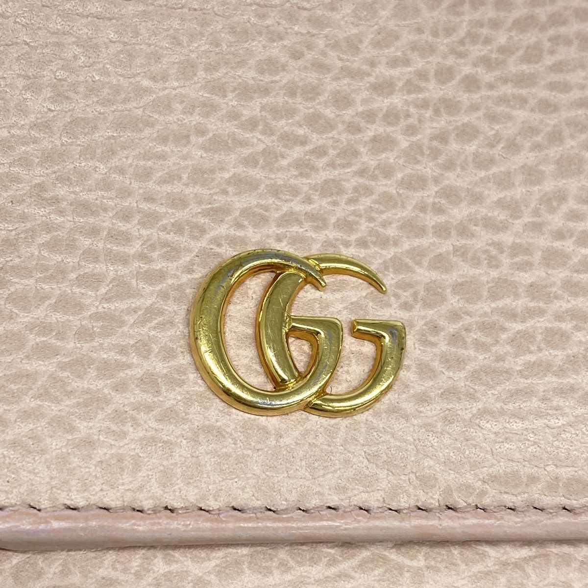 Gucci Trifold Wallet GG Marmont Leather Pink Gold — view 8