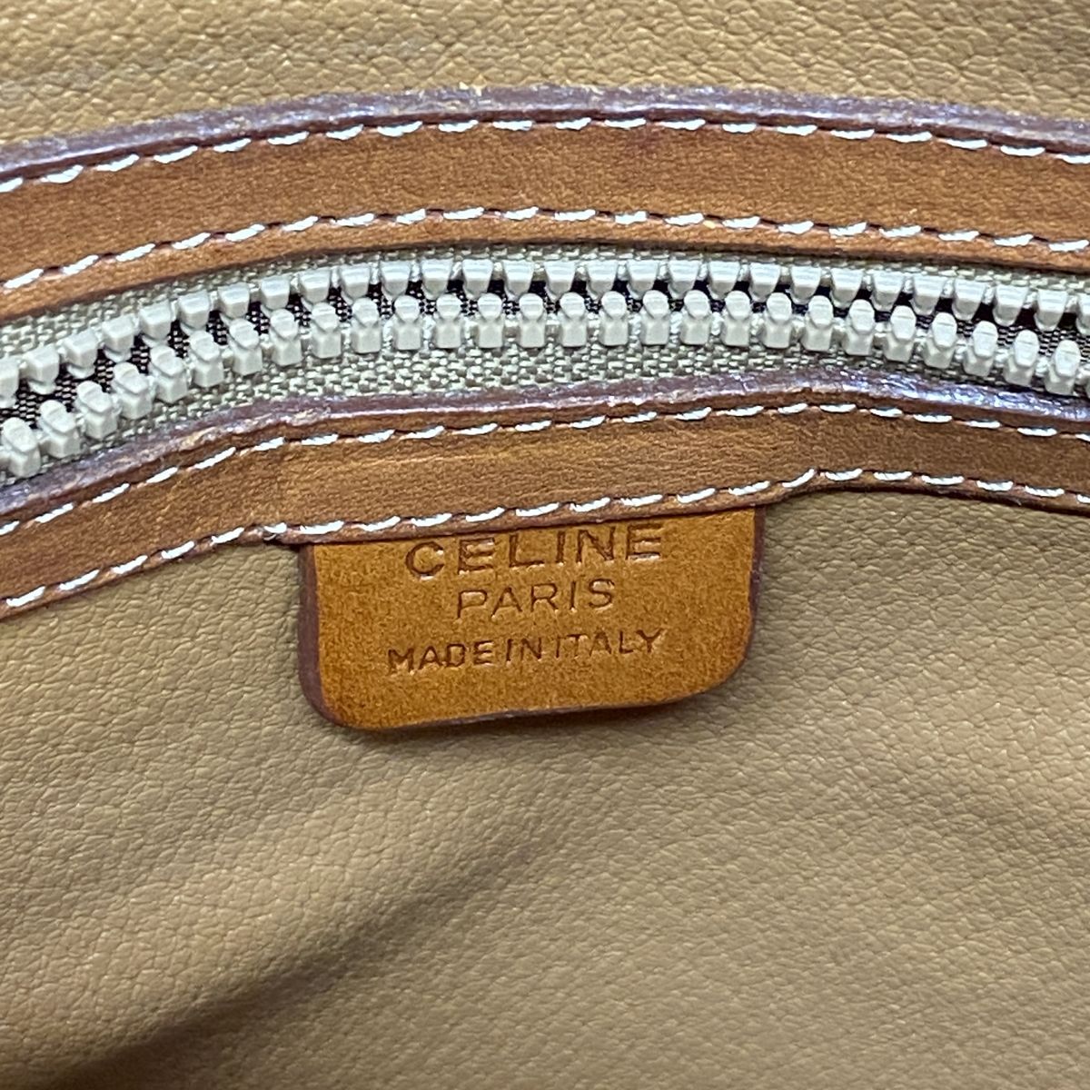 Celine Shoulder Bag Macadam Brown Gold — view 5