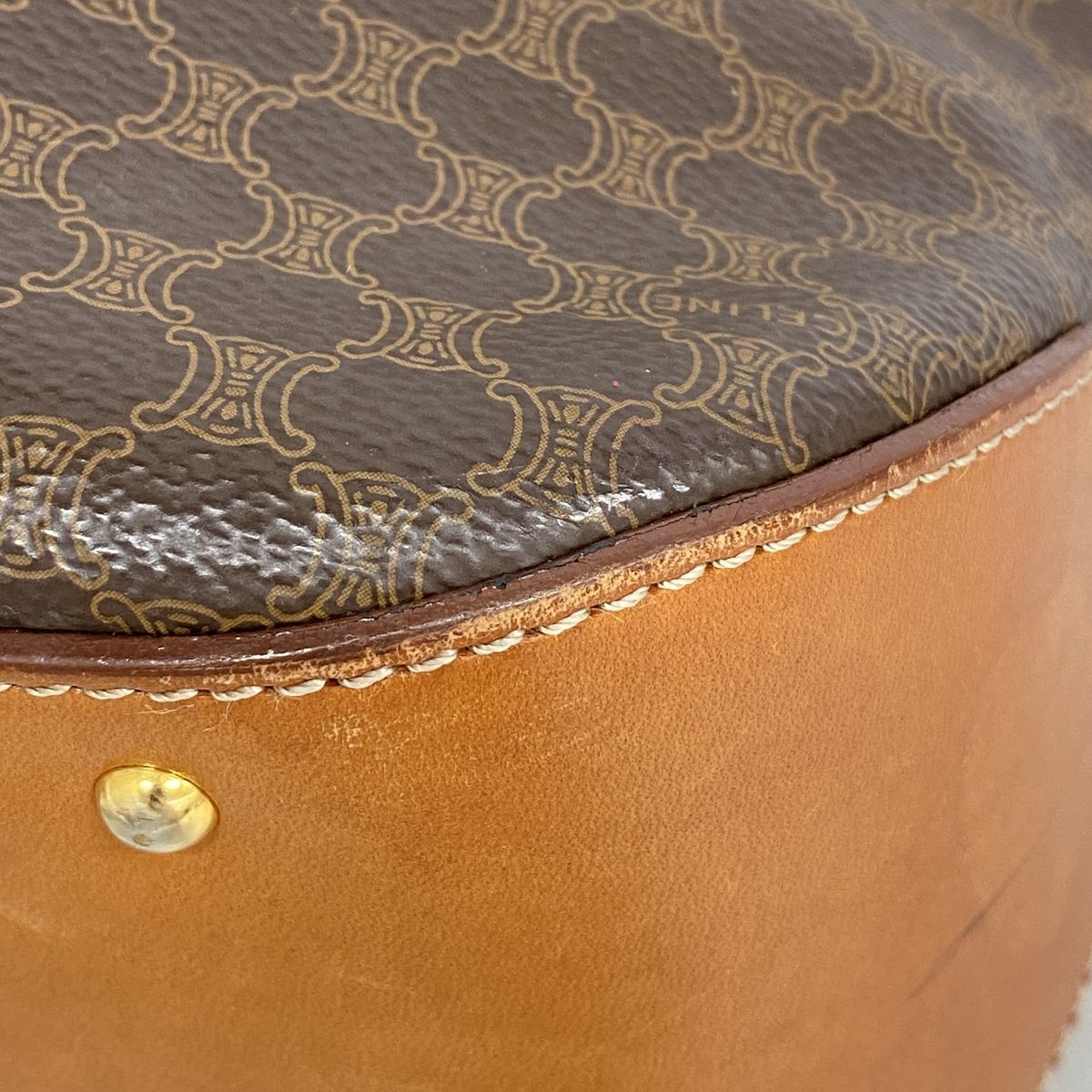Celine Shoulder Bag Macadam Brown Gold — view 6