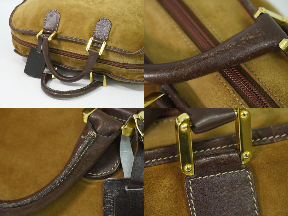 Loewe Amazona 40 Anagram Boston Bag Suede Leather Beige — view 6