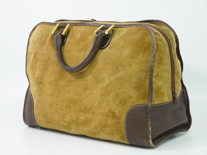 Loewe Amazona 40 Anagram Boston Bag Suede Leather Beige — view 2