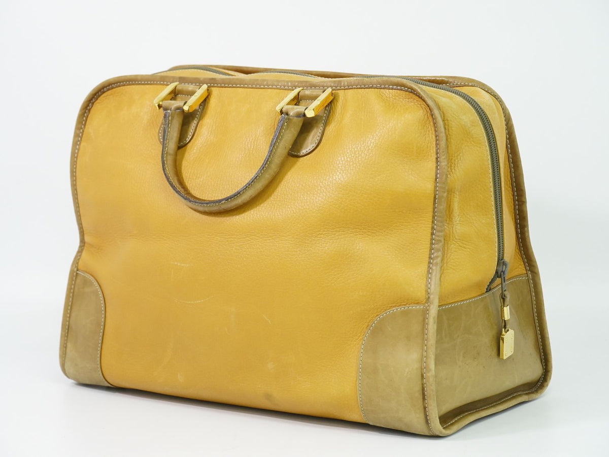 Loewe Amazona 40 Anagram Boston Bag Leather Yellow — view 2