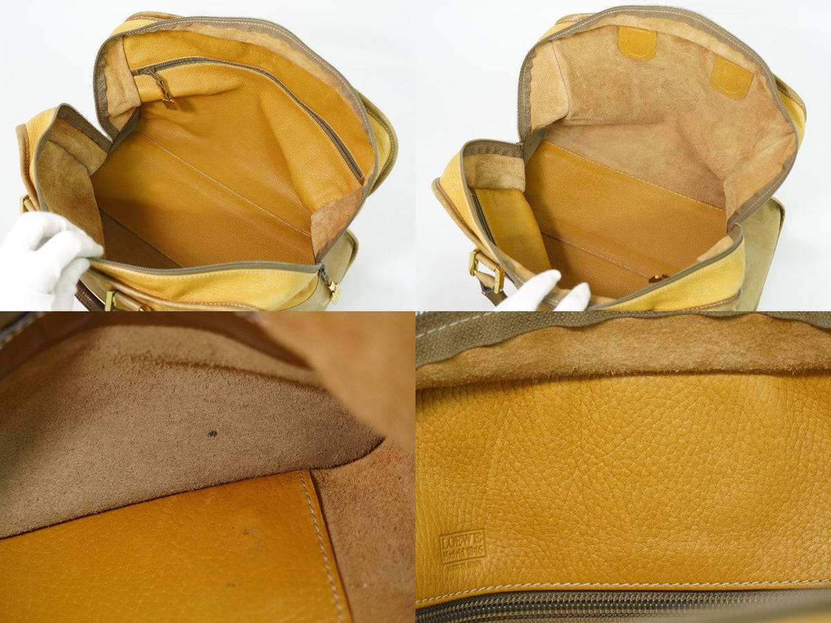 Loewe Amazona 40 Anagram Boston Bag Leather Yellow — view 8
