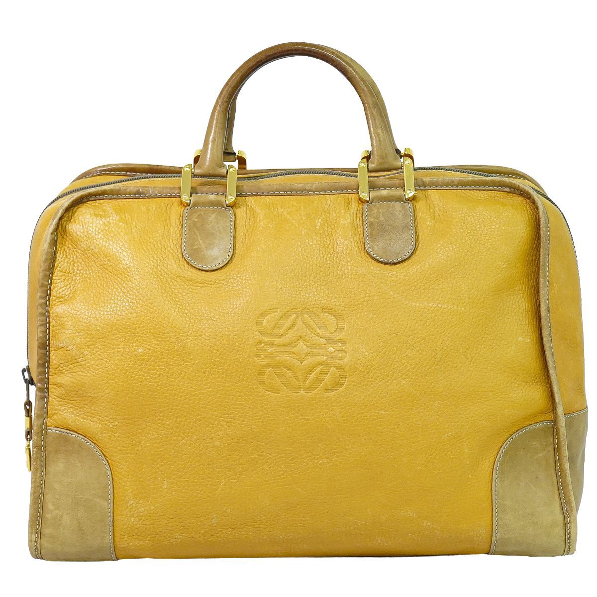 Loewe Amazona 40 Anagram Boston Bag Leather Yellow