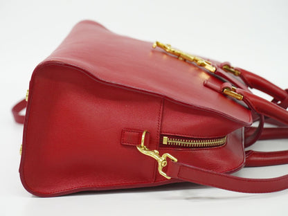 Saint Laurent YSL Cabas Small 2-Way Shoulder Bag Pochette Leather Red — view 4