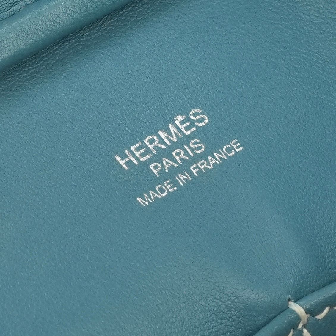 Hermes Plume Tote Epsom Blue Jean Bleu Silver Handbag Veau — view 7